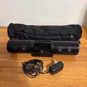Logitech mm32 Portable Speaker Black with Travel Case & AC Adapter S-0218A